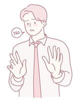 A Cartoon Characters Response to Refusal Exploring Emotional Gestures and Reactions vector