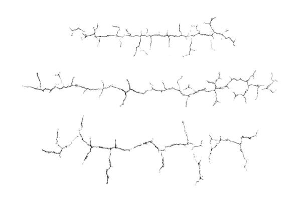Crack elem set. Grunge urban graphic elements of rough surface. Isolated natural surface fractures images. One color graphic resources.ent