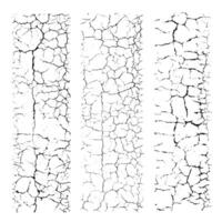 texture set. Crack ground overlay. Abstract grungy one color backgrounds. vector