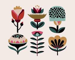 Hand drawn minimalistic botanical graphic elements. vector