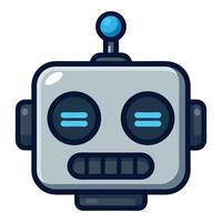High Resolution Colorful Robot Emoji with Metallic Silver Face and Futuristic Tech Design for AI and Digital Sticker Packs vector