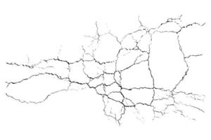 Complex natural crack element on white background as an overlay structure. Organic grunge one color surface. vector