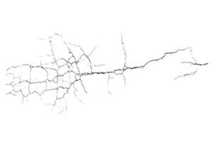 Natural complex crack element on white background. Overlay texture. vector