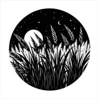 Moonlight On Grass vector
