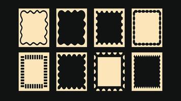 set of frames and borders in cut out marine style perfect for birthday cards, wedding invitations, sea-themed prints and greeting templates with copy space vector