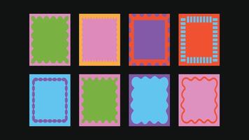 Seaside abstract cut out frames in hand drawn borders and design elements for weddings, birthday cards, party invites and ocean-inspired prints vector