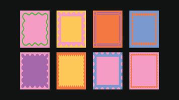 Seaside abstract cut out frames in hand drawn style borders and design elements for weddings, birthday cards, party invites and ocean-inspired prints vector