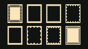 Hand drawn set of decorative frames and borders in cut out marine style perfect for birthday cards, wedding invitations, sea-themed prints and greeting templates with copy space vector