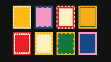 Marine-inspired hand drawn borders and frames design in coastal cut out style for wedding invitations, birthday cards, prints with space for text vector