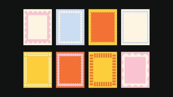 Marine-inspired hand drawn borders and frames abstract design in coastal cut out style for wedding invitations, birthday cards, prints with space for text vector