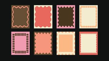 set of hand drawn cut out style frames and abstract design elements for wedding, birthday party invitations, greeting cards, prints, in marine coastal style with copy space for text vector
