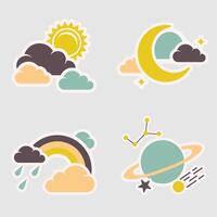 retro sky nature element vector