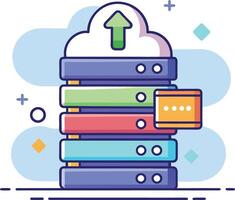 Cloud Server and Data Upload illustration vector