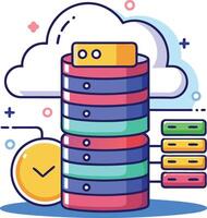 Cloud Server and Data Upload vector