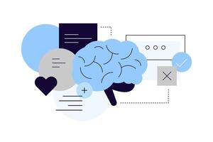 Thinking process. Solution searching, comparing, conclusion vector
