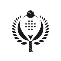 Flat design Logo padel racket, ball icon, and wings, ideal for UI, apps, infographics, and modern visuals. vector
