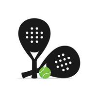 Flat design padel racket and ball icon, ideal for UI, apps, infographics, and modern visuals. vector