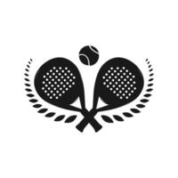 Flat design Logo two padel racket, ball icon, and wings, ideal for UI, apps, infographics, and modern visuals. vector
