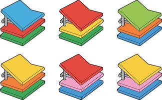 Isometric layered platforms in various color combinations abstract graphic design element vector