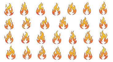 An Exploration of Fire Visualized Through Animated Sprites Depicting Dynamic Flames vector