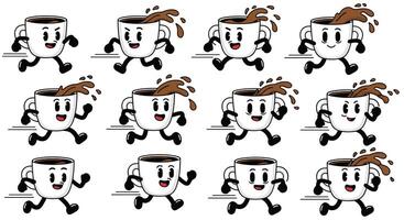 Coffee Cup on the Run A Fast Paced Morning Beverage With Attitude to Go vector