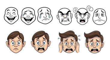 Exploring the Spectrum of Human Emotions from Joy to Fear and Sadness vector