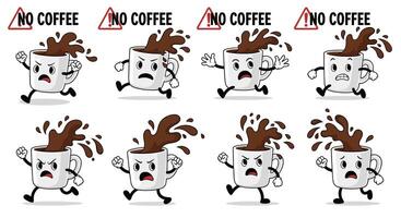 Coffee Deprivation Cartoon Character Series Illustrations for Various Digital Media Projects and Designs vector
