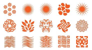 A Collection of Decorative Orange Elements for Graphic Design and Creative Projects vector