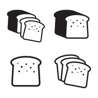 Bread slice icon. Bread icons set. vector