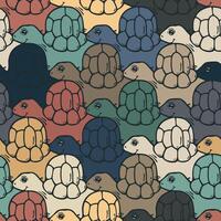 Trendy turtle tessellation pattern in muted colors vector