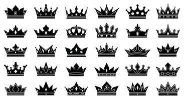 A Royal Collection Diverse Styles and Designs of Regal Crowns Representing Power vector