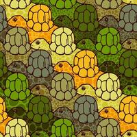 Summer turtle tessellation pattern with diagonal color flow vector