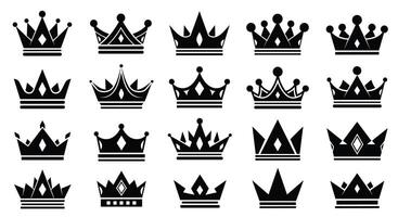 Collection of Exquisite Crown Illustrations An Array of Regal Symbolism and Ornamentation vector