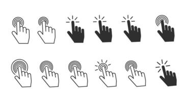 Finger Touchscreen Gestures Illustrations for Web Design and Mobile Application Interfaces vector