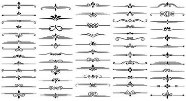 Artistic Ornament Collection Intricate Decorative Dividers Borders Frames and Design Elements for Creative Projects vector