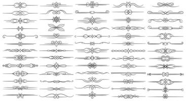 Collection of Decorative Ornamental Lines Dividers and Borders Flourishes for Design Elements Projects vector