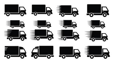 Efficient Delivery Services A Fleet of Trucks Ready to Transport Goods Fast vector
