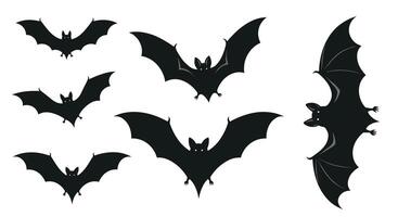 A Gathering of Bats An Eerie Ensemble of Nocturnal Flyers Against the Sky vector