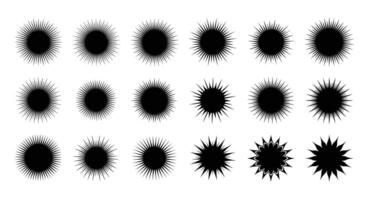 An Assortment of Black Splatters and Bursting Shapes Against a White Background vector
