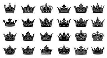 Exploring Royalty A Collection of Majestic Crowns A Symphony of Regal Emblems and Authority vector