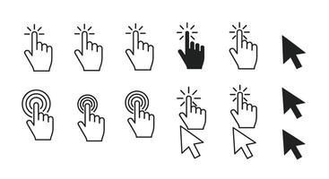 Diverse Collection of Click Icons for Computer Interaction and Website User Experience Design vector