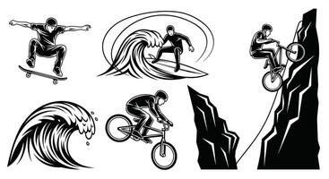 Embarking on Thrilling Extreme Sports Adventure Challenges Pushing Boundaries Exploring Limits and Excitement vector