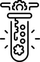 A linear style icon showing ai testing technology vector