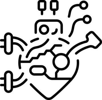 A line style icon representing an artificial heart model vector