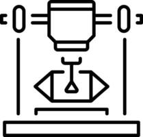 A linear style icon depicting a 3d printer vector