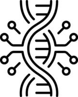 A line style icon of a dna spiral structure vector