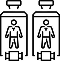 A line style icon showing a cloning technology vector