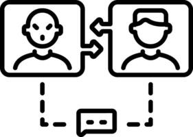 A line style icon showing a doppelg digital figure vector