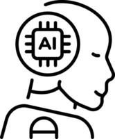 A linear icon representing artificial intelligence vector