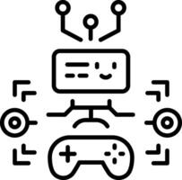 A line style icon showing a gaming console device vector